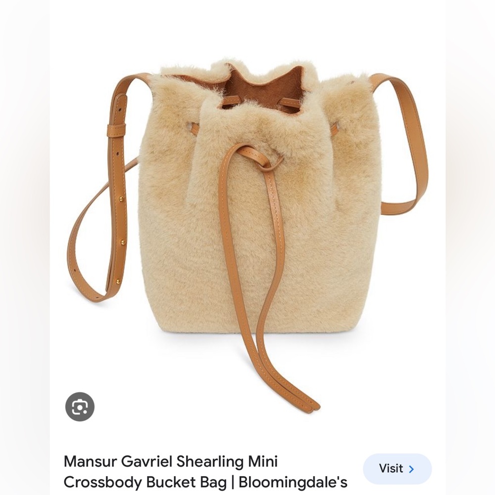 Mansur Gavriel Shearling Mini Bucket Bag